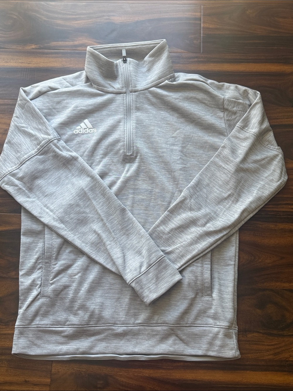 adidas Heather Gray 1/4 Zip Athletic Pullover
